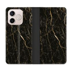 Housse Cuir Portefeuille Pour Honor 600 Lite 5G Texture Marbre Noir