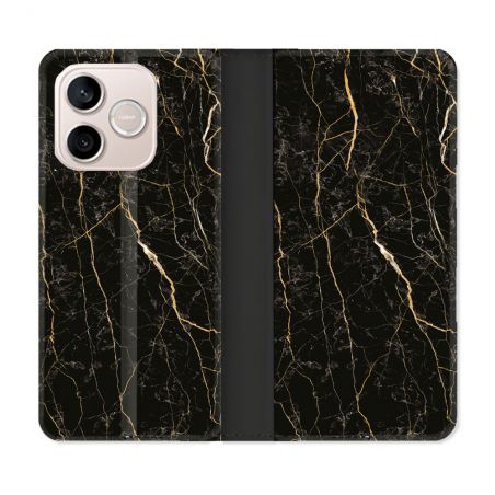 Housse Cuir Portefeuille Pour Honor 600 Lite 5G Texture Marbre Noir