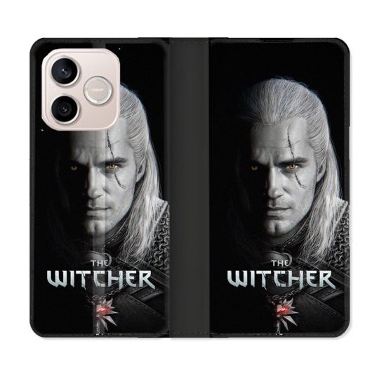 Housse Cuir Portefeuille Pour Honor 600 Lite 5G The Witcher Noir