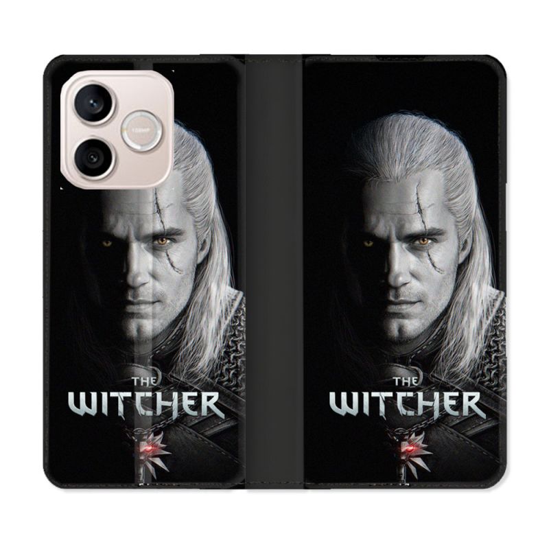 Housse Cuir Portefeuille Pour Honor 600 Lite 5G The Witcher Noir