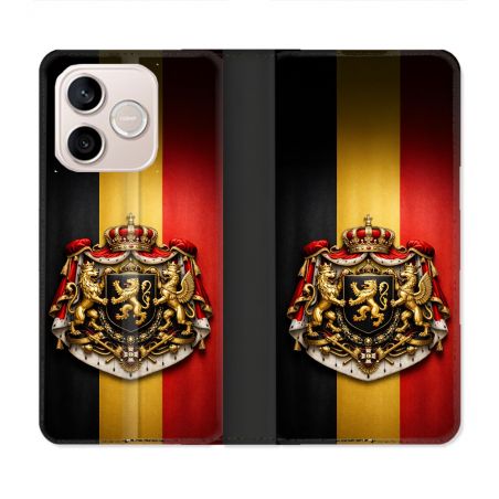Housse Cuir Portefeuille Pour Honor 600 Lite 5G Voyage Drapeau Belgique