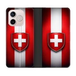 Housse Cuir Portefeuille Pour Honor 600 Lite 5G Voyage Drapeau Suisse
