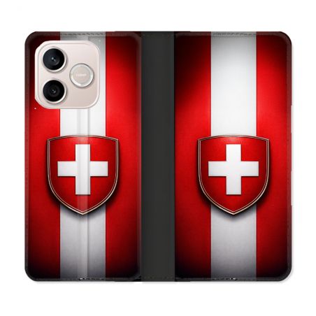 Housse Cuir Portefeuille Pour Honor 600 Lite 5G Voyage Drapeau Suisse