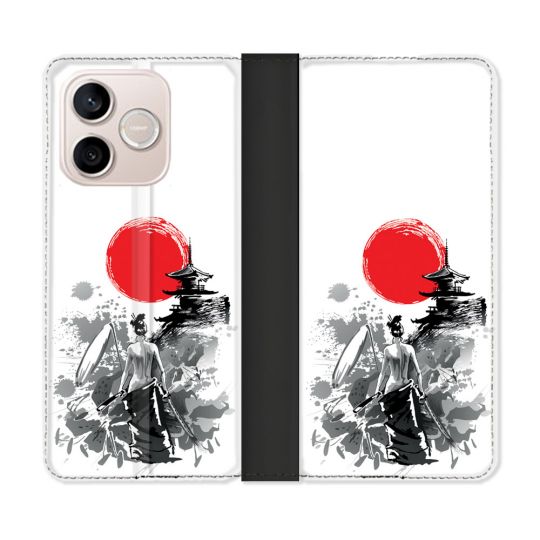 Housse Cuir Portefeuille Pour Honor 600 Lite 5G Voyage Japon Femme