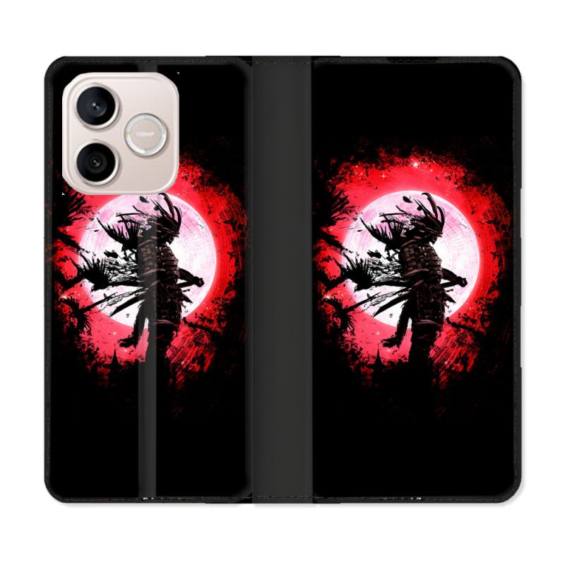 Housse Cuir Portefeuille Pour Honor 600 Lite 5G Voyage Japon Samourai