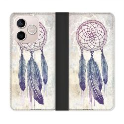Housse Cuir Portefeuille Pour Honor 600 Lite 5G Zen Attrape Reve Blanc
