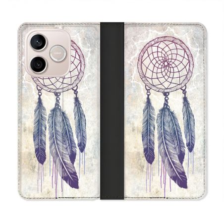 Housse Cuir Portefeuille Pour Honor 600 Lite 5G Zen Attrape Reve Blanc