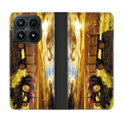 Housse Cuir Portefeuille Pour Xiaomi 17 Agriculture Tracteur Color