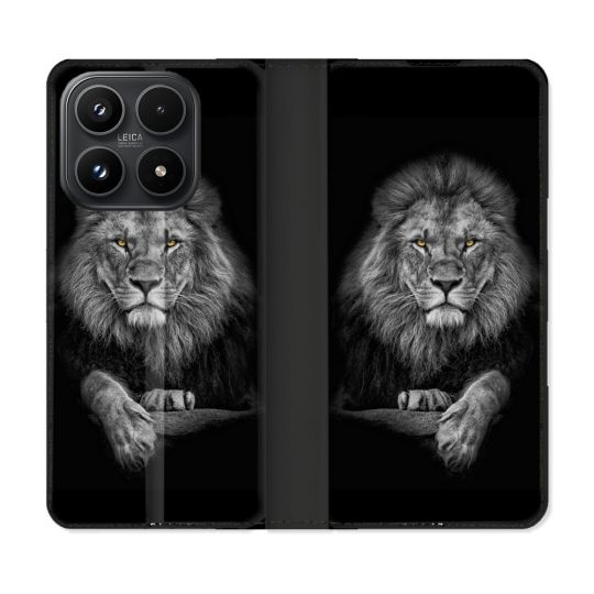 Housse Cuir Portefeuille Pour Xiaomi 17 Animal Lion Majestueux