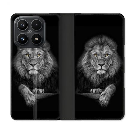 Housse Cuir Portefeuille Pour Xiaomi 17 Animal Lion Majestueux