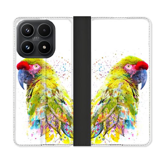 Housse Cuir Portefeuille Pour Xiaomi 17 Animal Perroquet Jaune