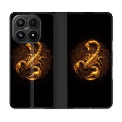 Housse Cuir Portefeuille Pour Xiaomi 17 Animal Scorpion Fresque 2026