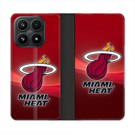 Housse Cuir Portefeuille Pour Xiaomi 17 Basket Miami Heat