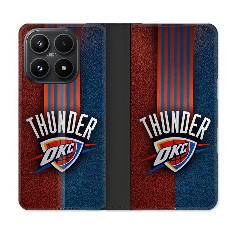 Housse Cuir Portefeuille Pour Xiaomi 17 Basket Oklahoma City Thunder