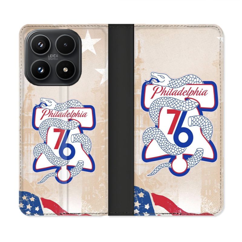 Housse Cuir Portefeuille Pour Xiaomi 17 Basket Philadelphia 76ers