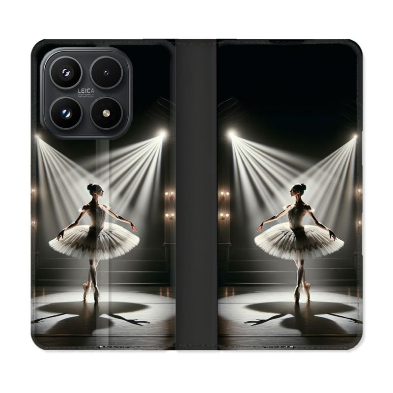 Housse Cuir Portefeuille Pour Xiaomi 17 Danseuse Lumière