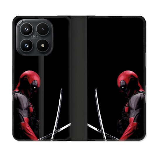 Housse Cuir Portefeuille Pour Xiaomi 17 Deadpool Epee
