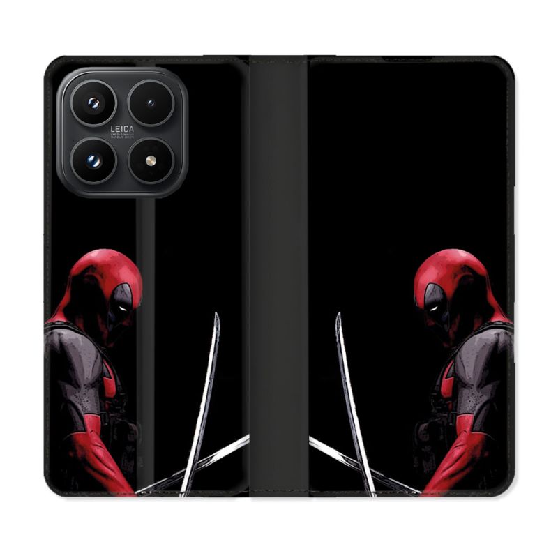 Housse Cuir Portefeuille Pour Xiaomi 17 Deadpool Epee