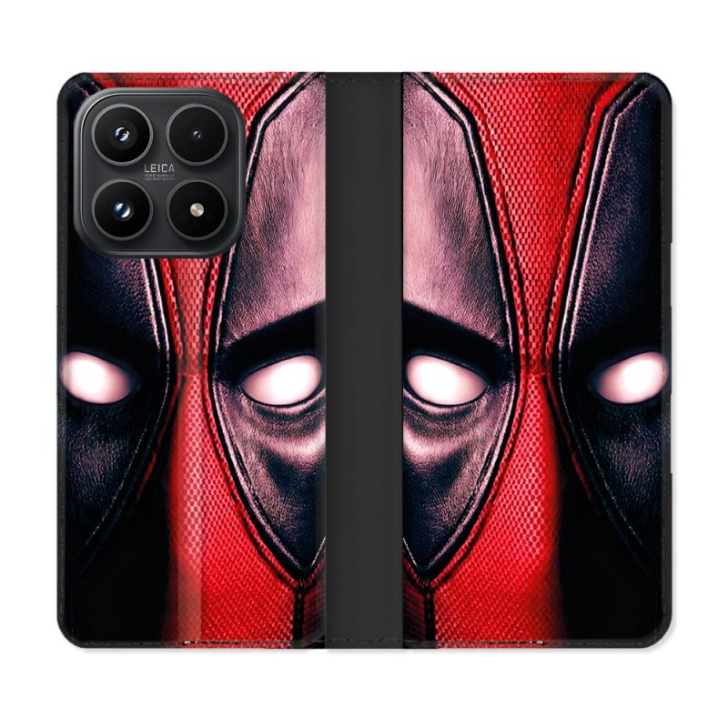 Housse Cuir Portefeuille Pour Xiaomi 17 Deadpool Yeux
