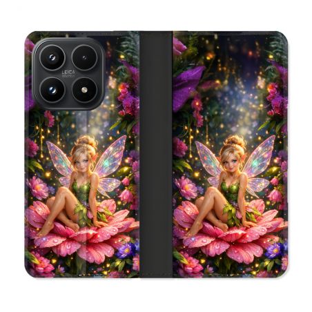 Housse Cuir Portefeuille Pour Xiaomi 17 Fantastique Fee Fleur