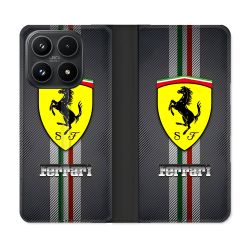 Housse Cuir Portefeuille Pour Xiaomi 17 Ferrari Carbone
