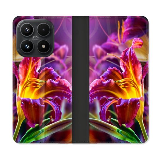 Housse Cuir Portefeuille Pour Xiaomi 17 Fleur Lys Color