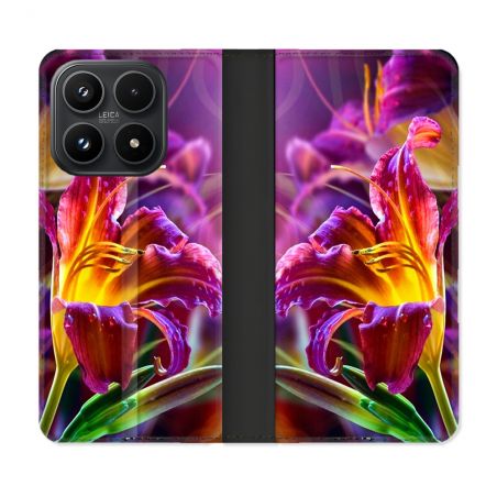Housse Cuir Portefeuille Pour Xiaomi 17 Fleur Lys Color