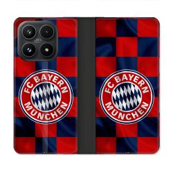 Housse Cuir Portefeuille Pour Xiaomi 17 Foot Bayern Munich Carreaux