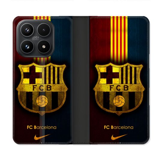 Housse Cuir Portefeuille Pour Xiaomi 17 Foot FC Barcelone Vintage