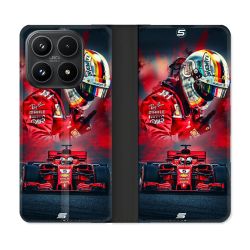 Housse Cuir Portefeuille Pour Xiaomi 17 Formule 1 F1 Ferrari