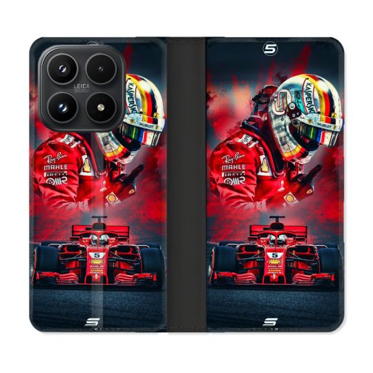 Housse Cuir Portefeuille Pour Xiaomi 17 Formule 1 F1 Ferrari