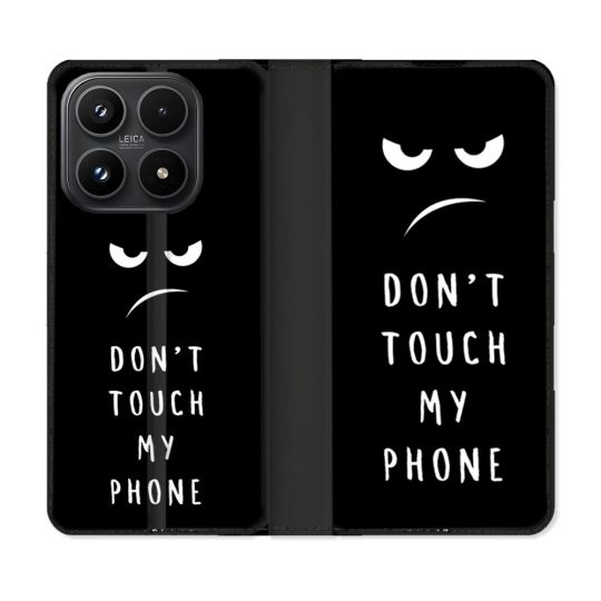Housse Cuir Portefeuille Pour Xiaomi 17 Humour Don't Touch
