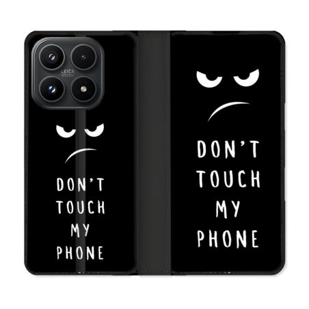 Housse Cuir Portefeuille Pour Xiaomi 17 Humour Don't Touch