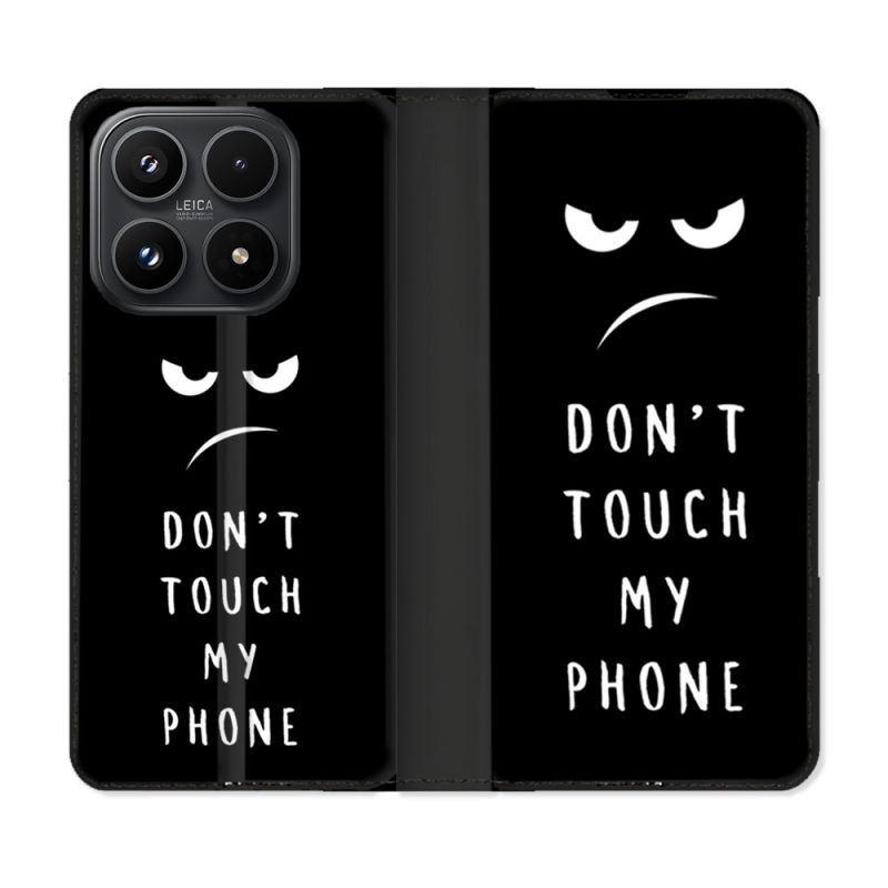Housse Cuir Portefeuille Pour Xiaomi 17 Humour Don't Touch