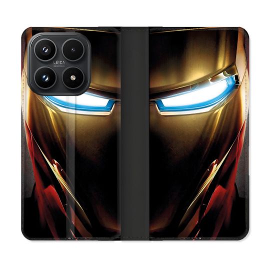 Housse Cuir Portefeuille Pour Xiaomi 17 Iron Man Casque
