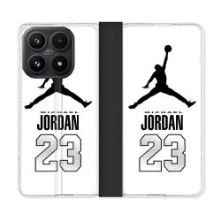 Housse Cuir Portefeuille Pour Xiaomi 17 Jordan 23 Blanc