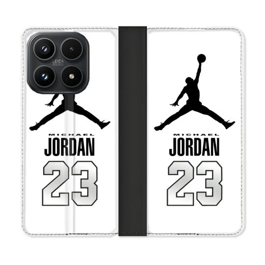 Housse Cuir Portefeuille Pour Xiaomi 17 Jordan 23 Blanc