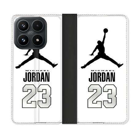 Housse Cuir Portefeuille Pour Xiaomi 17 Jordan 23 Blanc