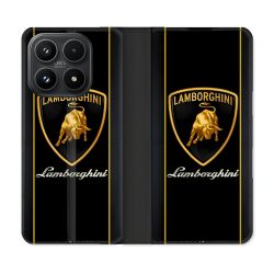 Housse Cuir Portefeuille Pour Xiaomi 17 Lamborghini Carbone