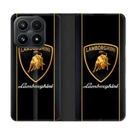 Housse Cuir Portefeuille Pour Xiaomi 17 Lamborghini Carbone