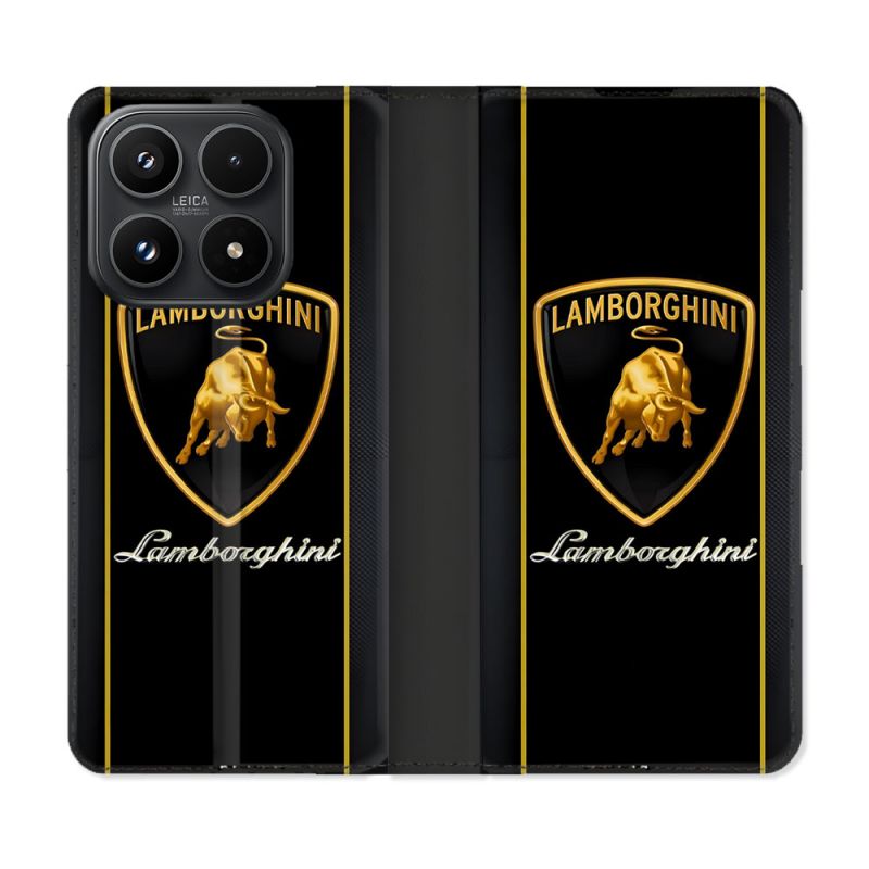 Housse Cuir Portefeuille Pour Xiaomi 17 Lamborghini Carbone
