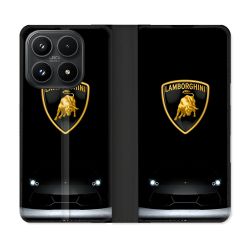 Housse Cuir Portefeuille Pour Xiaomi 17 Lamborghini Noir
