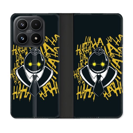 Housse Cuir Portefeuille Pour Xiaomi 17 Manga Assassination Classroom Kuro Noir
