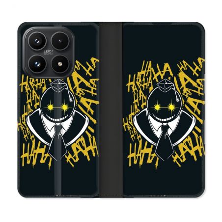 Housse Cuir Portefeuille Pour Xiaomi 17 Manga Assassination Classroom Kuro Noir