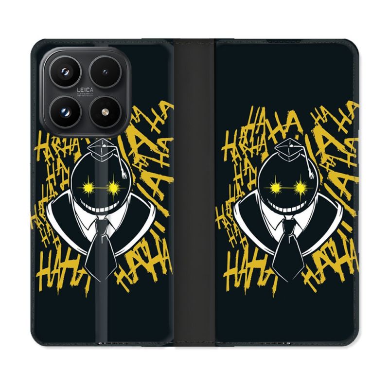 Housse Cuir Portefeuille Pour Xiaomi 17 Manga Assassination Classroom Kuro Noir