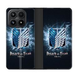 Housse Cuir Portefeuille Pour Xiaomi 17 Manga Attaque Titans Noir