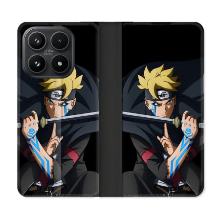 Housse Cuir Portefeuille Pour Xiaomi 17 Manga Boruto Tatouage