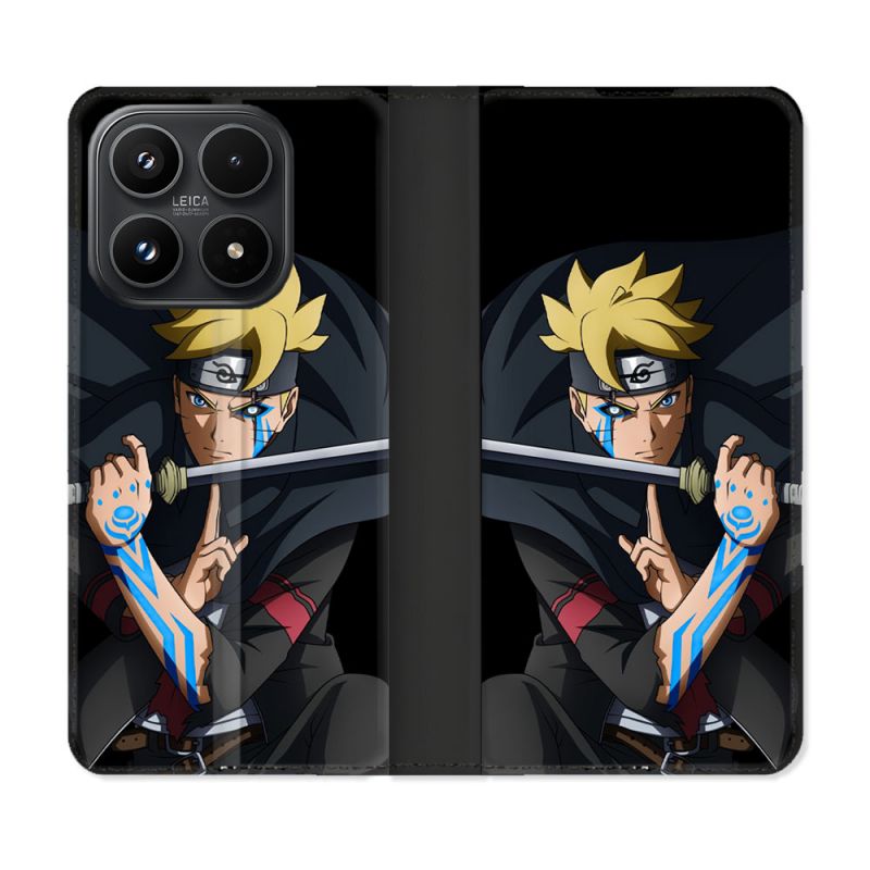 Housse Cuir Portefeuille Pour Xiaomi 17 Manga Boruto Tatouage