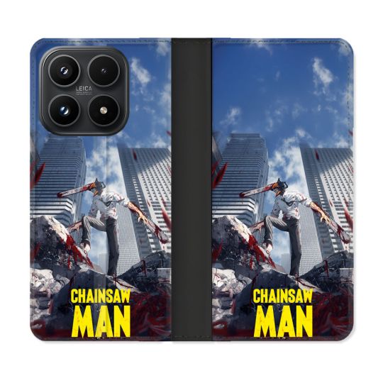 Housse Cuir Portefeuille Pour Xiaomi 17 Manga Chainsaw Man Denji