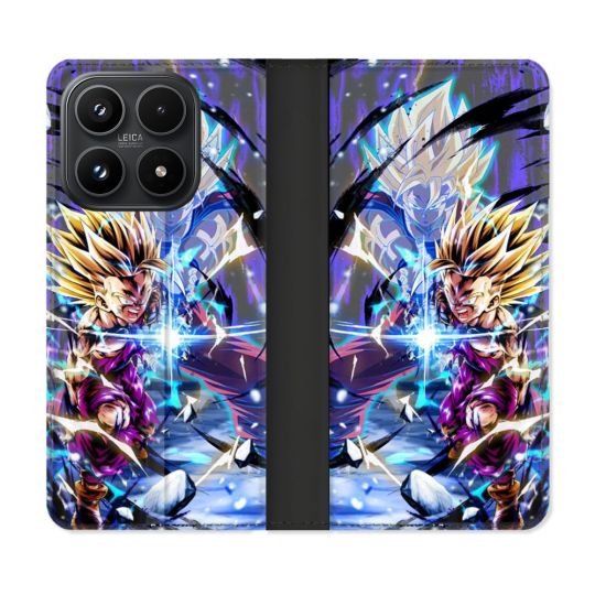 Housse Cuir Portefeuille Pour Xiaomi 17 Manga Dragon Ball Sangohan Duo